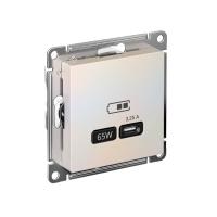 Systeme Electric ATN000427 AtlasDesign USB Розетка тип-С 65Вт высокоскор.заряд. QC, PD, механизм, жемчуг