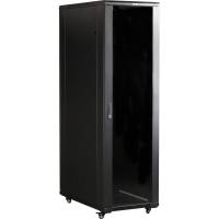TWT TWT-CBB-18U-6x10-G1 Шкаф 19" Business, 18U 600x1000, черный, передняя дверь стекло, задняя дверь распашная металл