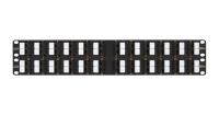 NIKOMAX NMC-RP48UD2-AN-2U-BK Коммутационная панель 19", 2U, 48 угловых портов, Кат.5e (Класс D), 100МГц, RJ45/8P8C, 110/KRONE, T568A/B, неэкранированная, с органайзером, черная