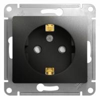 Systeme Electric GSL000745 Glossa Розетка с заземлением со шторками антрацит в рамку