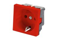 Eurolan 16V-10-04RD Розетка 2P+E немецкий стандарт 45 × 45 мм, без шторок, красный