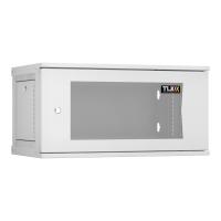 TLK TWI-066035-R-G-GY Настенный разборный шкаф 19", 6U, стеклянная дверь, Ш600хВ303хГ350мм, 1 пара монтажных направляющих, серый