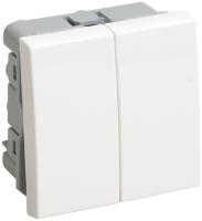 IEK CKK-40D-VD2-K01 ВК1-22-00-П Выключатель двухклавишный (на 2 модуля) ПРАЙМЕР белый