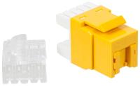 LANMASTER LAN-OK45U5E/180P-YL Модуль Keystone, RJ45, кат.5E, UTP, 180 градусов, со встроенной шторкой, максимальная ширина 17 мм, желтый