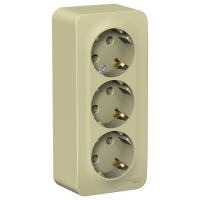 Systeme Electric BLNRA010317 Blanca открытой установки розетка 3-я с заземлением без шторок изол.пл. 16А, 250В, бежевый
