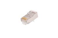 NETLAN EC-UP8P8C-SD-003-TR-1000 Коннектор RJ45/8P8C под витую пару, Кат.5e (Класс D), 100МГц, покрытие 3мкд, универсальные ножи, для проводников 0,47-0,51мм, экранированный, уп-ка 1000шт.