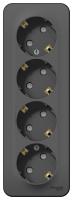 Systeme Electric BLNRA011416 Blanca открытой установки розетка 4-я с заземл. со шторк. изол.пл.,16А, 250В, антрацит