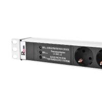 Rem R-16-20S-FI-1420-3 Вертикальный блок розеток Rem-16 с фил. и инд., 20 Shuko, 16A, алюм., 33-38U, шнур 3 м