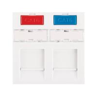 NIKOMAX NMC-PM2P-PF-WT Вставка типа Mosaic 45x45мм, 2 порта, под модули-вставки типа Keystone, со шторками, белая