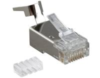 Hyperline PLUG-8P8C-UV-C6-TW-SH-10 Разъем RJ-45(8P8C) под витую пару, категория 6/6A (50 µ"/ 50 микродюймов), экранированный, универсальный (для одножильного и многожильного кабеля), для толстых жил 1.35-1.5 мм(с оболочкой) (10 шт)