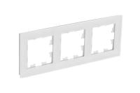 Systeme Electric ATN360103 AtlasDesign Nature 3-постовая рамка, натуральное стекло, белый