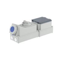 ДКС DIS5681683 Розетка настенная с механической блокировкой и DIN-рейкой на 6 модулей IP67 16А 2P+E 230В