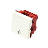 LANMASTER LAN-EC45x45-S1L-WH Выключатель одноклавишный, значок "лампа", Mosaic 45х45, белый