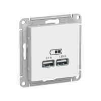 Systeme Electric ATN001333 AtlasDesign USB Розетка A+A, 5В/2,1 А, 2х5В/1,05 А, механизм, лотос