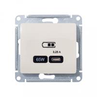 Systeme Electric GSL000227 Glossa USB Розетка тип-C 65Вт высокоскор.заряд. QC, PD, механизм, бежевый