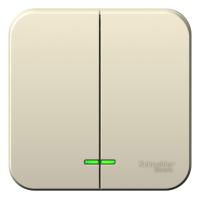 Systeme Electric BLNVA105112 Blanca открытой установки 2-клавишный выключатель (сх.5) с подс.изол.пл