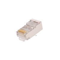 NETLAN EC-UP8P8C-SD-003-TR-100 Коннектор RJ45/8P8C под витую пару, Кат.5e (Класс D), 100МГц, покрытие 3мкд, универсальные ножи, для проводников 0,47-0,51мм, экранированный, уп-ка 100шт.