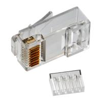 Cabeus 8P8C-C6-TWP Коннектор RJ-45 под витую пару, категория 6, универсальный (для одножильного и многожильного кабеля), для проводников с толщиной по изоляции до 1,05 мм, со вставкой