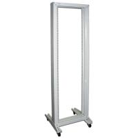 TWT TWT-RACK1-42U-BK Стойка открытая 19", однорамная, 42U, высота 2007 мм, ширина 600 мм, на роликах, статическая нагрузка - 150 кг, цвет черный