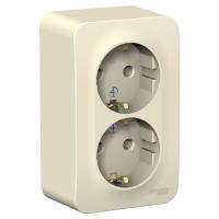 Systeme Electric BLNRA010212 Blanca открытой установки розетка двойная с заземл. без штор. изол.пл.,16А, 250В, молочный Systeme Electric BLNRA010212 Blanca открытой установки розетка двойная с заземл. без штор. изол.пл.,16А, 250В, молочный