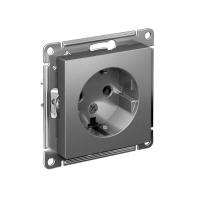 Systeme Electric ATN000943 AtlasDesign Розетка с заземлением 16А механизм сталь