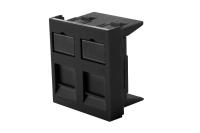 Eurolan 16H-45-03GS Адаптер 45 × 45 мм для 2 модулей Keystone, графитовый черный