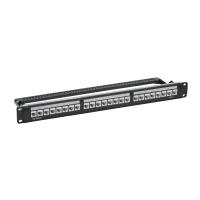 ДКС RN6PPU24 Патч-панель 19", 1U, 24 порта RJ45, категория 6, неэкранированная, цвет черный