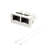 LANMASTER LAN-WA-LP-2x45/5E-WH Вставка Mosaic 22.5x45 2xRJ45 Cat.5e, белая