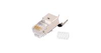 NIKOMAX NMC-RJ88RZ50SE3-T-100 Коннектор RJ45/8P8C под витую пару, Кат.6(Класс E), 250МГц, покрытие 50мкд, универсальные ножи, экранированный, со вставкой, с хвостовиком, круглый ввод, уп-ка 100шт.