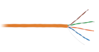 NETLAN EC-UU004-5E-LSZH-OR-1 Кабель U/UTP 4 пары, Кат.5e (Класс D), 100МГц, одножильный, BC (чистая медь), Ø 0.47 мм, внутренний, LSZH нг(B)-HF, оранжевый, 100м