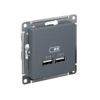 Systeme Electric ATN000733 AtlasDesign USB Розетка A+A, 5В/2,1 А, 2х5В/1,05 А, механизм, грифель