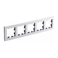 Systeme Electric ATN312105 AtlasDesign Nature 5-постовая рамка, металл серебро