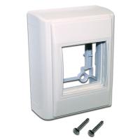 LANMASTER LAN-WA-RMB-F45/B-WH Базовый настенный бокс на 1 модуль Mosaic 45x45, с боковыми стенками, белый