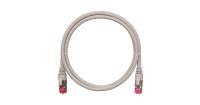 NIKOMAX NMC-PC4SA55B-010-C-GY Коммутационный шнур S/FTP 4 пары, Кат.6a (Класс Ea), 500МГц, 2хRJ45/8P8C, T568B, заливной, с защитой защелки, многожильный, BC (чистая медь), 26AWG (7х0,165мм), LSZH нг(А)-HFLTx, серый, 1м