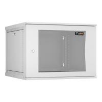TLK TWI-096060-R-G-GY Настенный разборный шкаф 19", 9U, стеклянная дверь, Ш600хВ436хГ600мм, 2 пары монтажных направляющих, серый