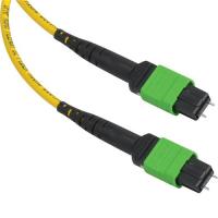 LANMASTER LAN-12M-12M/OS2B-10 Сборка кабельная MPO-MPO, 12 волокон OS2, тип B (Key Up-Key Up), низкие потери, LSZH, 10 м, желтая