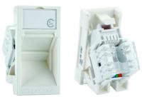 Eurolan 16A-U5-03WT Розеточный модуль Mosaic угловой, категории 5e, UTP, 1xRJ45, T568A/B, белый, 22.5x45.0 мм