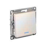 Systeme Electric ATN000413 AtlasDesign 1-клавишный выключатель с подсветкой, сх.1а, 10АХ, механизм, жемчуг