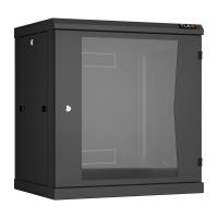TLK TWC-126045-R-G-BK Настенный разборный шкаф TLK 19", 12U, стеклянная дверь, Ш600хВ636хГ450мм, 2 пары монтажных направляющих, черный