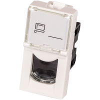 LANMASTER LAN-SIP-22U6-WH Вставка Mosaic 22.5x45, RJ-45 UTP, кат.6, со шторкой и увеличенным окном маркировки, белая