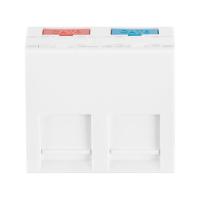 NIKOMAX NMC-PM2P-AF-WT Вставка типа Mosaic 45x45мм, 2 порта, под модули-вставки типа Keystone, наклонная, со шторками, белая