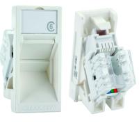 Eurolan 16A-U6-03WT Розеточный модуль Mosaic угловой, категории 6, UTP, 1xRJ45, T568A/B, белый, 22.5x45.0 мм