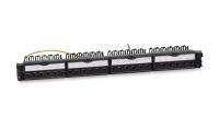 Cabeus PL-24-KJ-RJ45-Cat.6a-SH-180T Патч-панель 19" (1U), 24 порта RJ-45, категория 6a, полностью экранированная, с задним кабельным организатором, безинструментный монтаж (арт.033573)