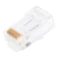 NIKOMAX NMC-RJ88RZ50UE1-PT-100 Коннектор RJ45/8P8C под витую пару, Кат.6 (Класс E), 250МГц, покрытие 50мкд, универсальные ножи, сквозной, неэкранированный, круглый ввод, уп-ка 100шт.