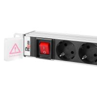 Rem R-16-10S-10C13-V-1420 Вертикальный блок розеток Rem-16 с выкл., розетки 10 Schuko, 10 C13, вход питания IEC 60320 C20 16A, алюм., 33-48U