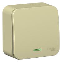 Systeme Electric BLNVA106117 Blanca открытой установки 1-клавишный переключатель (сх.6) с подсв.изол.пл,10А,250В,бежевый
