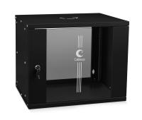 Cabeus WSC-05D-12U55/45-BK Шкаф телекоммуникационный настенный 19" 12U, серия LIGHT разборный, дверь стекло, цвет черный