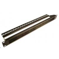LANMASTER LAN-ORG/BPSB-1U Кабельный органайзер 19" c щеточным вводом, 1U + скоба, цвет черный