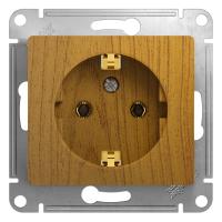 Systeme Electric GSL000543 Glossa Розетка с заземлением, 16А, механизм, дерево дуб