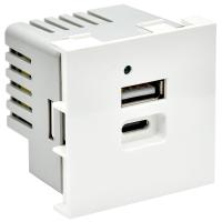 IEK PR-KK40D-RU-0-2-AC-K01 PRIMER РКЮ-25-40-П Розетка USB A+C 5В 4,2А (2 модуля) белая
